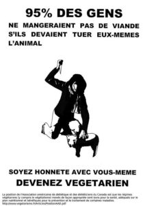 95% des gens ne mangeraient pas de viande s'il devaient tuer eux-même l'animal