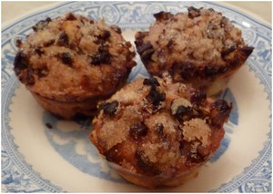 Muffins américains aux myrtilles et aux noix de pécan