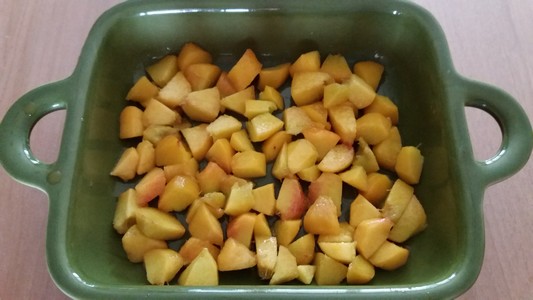 Fondant aux pêches et aux amandes fruits