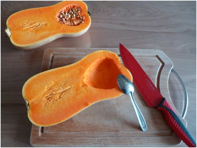 Courge butternut évidée