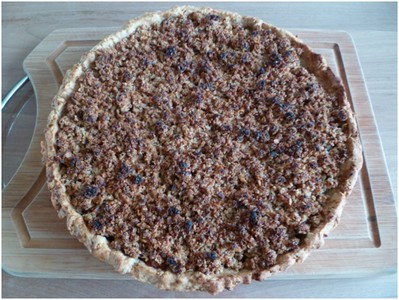 Tarte aux pommes et au crumble de noisettes