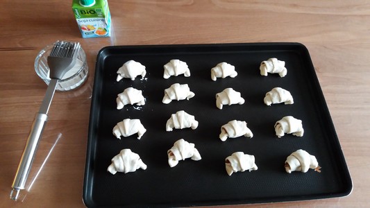 Mini croissants avant cuisson