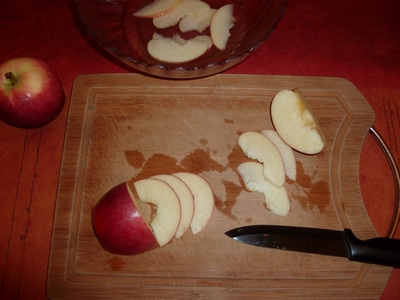 Découpage des pommes